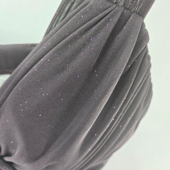 Vintage Speechless Smoky Purple Blue Rosette Shimmer Glitter Y2K Midi Dress - Picture 10 of 15